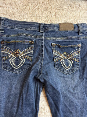 Premiere Jeans Bootcut Flare Denim Embroidered Pocket Size 3/4